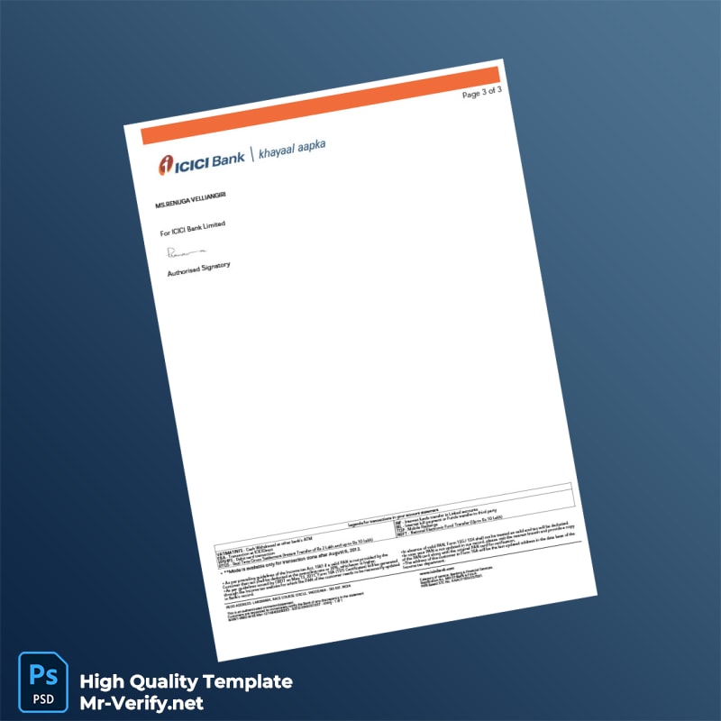 India Bank Statement Template in Word and PDF formats 3 page India Bank Statement Template in Word and PDF formats 3 page