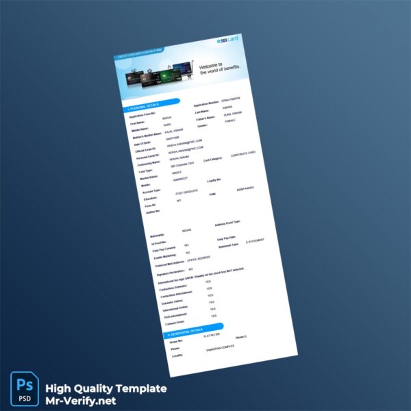 India Editable Application Form Template in Word and PDF formats 3 page