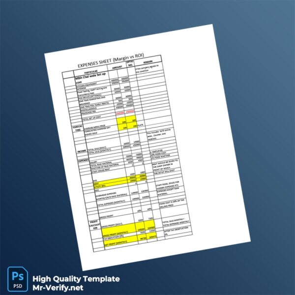 India Editable Expenses Sheet Template in Word and PDF formats 2 page