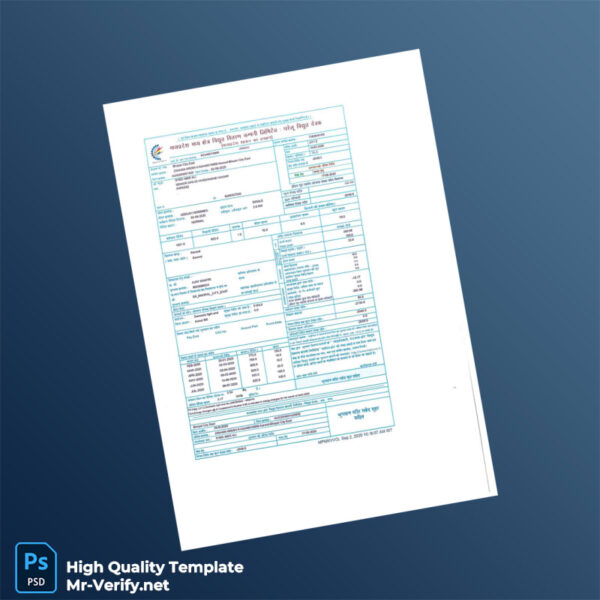 India Editable Utility Bill Template in Word and PDF formats