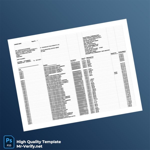 India Gannara Bank Statement Template in Word and PDF formats 3 page