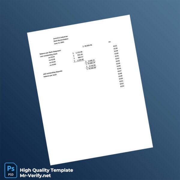 Indonesia Editable Bank Reconciliation Template in Word and PDF formats 3 page