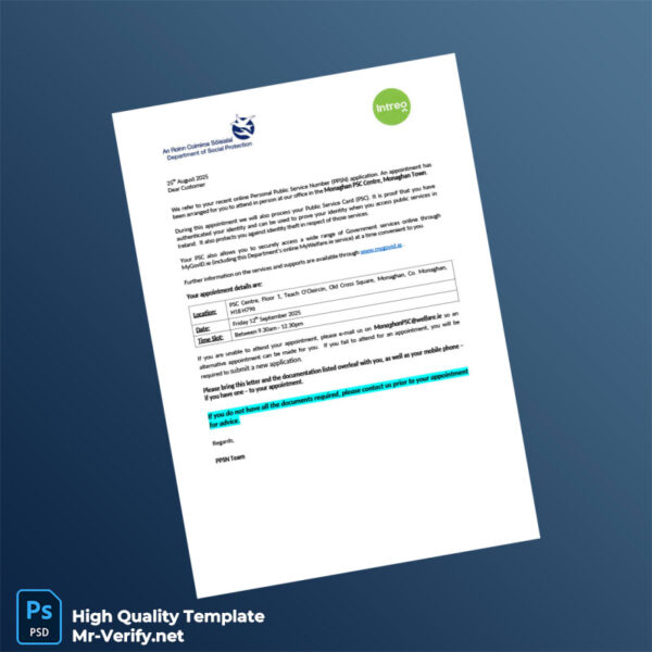 Ireland Editable Appointment Letter Template in Word and PDF formats 2 page