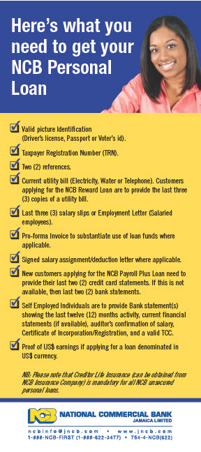Jamaica NCB Editable Loan Application Checklist Template in Word and PDF formats 2 page