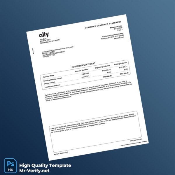 Kenya Ally Bank Statement Template in Word and PDF formats 5 page