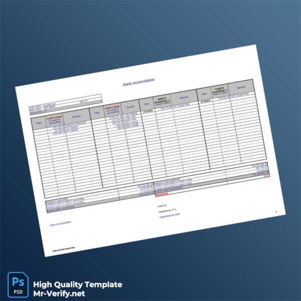 Myanmar KBZ Bank Reconciliation Report Template in Word and PDF formats 2 page
