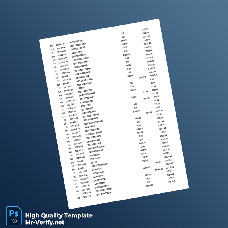 National Bank Statement Template in Word and PDF formats 7 page National Bank Statement Template in Word and PDF formats 7 page