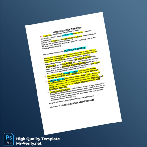 New Zealand Editable Document Template in Word and PDF formats