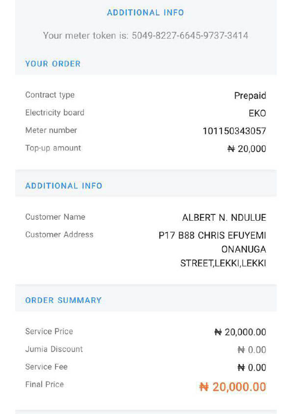 Nigeria Electricity Board Editable Electricity Bill Template in Word and PDF formats