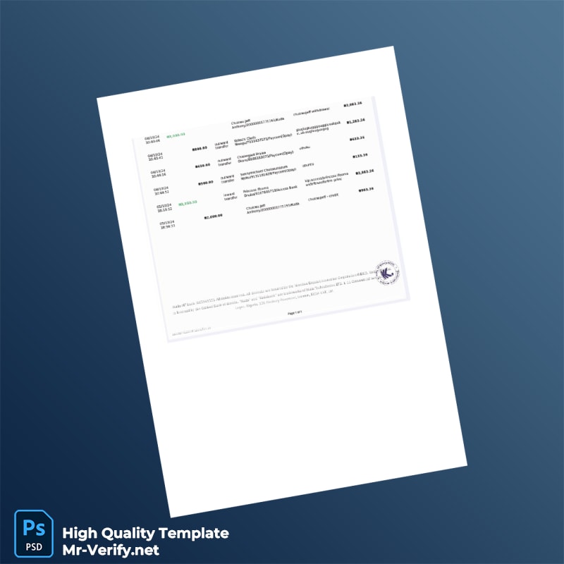 Nigeria Kuda Bank Statement Template in Word and PDF formats 3 page Nigeria Kuda Bank Statement Template in Word and PDF formats 3 page