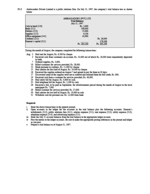Pakistan Ambassadors Private Limited Editable Financial Transactions Template in Word and PDF formats 3 page