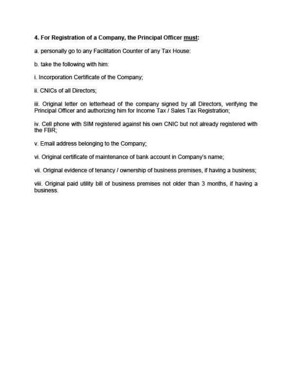 Pakistan Editable Requirement s of FBR Template in Word and PDF formats