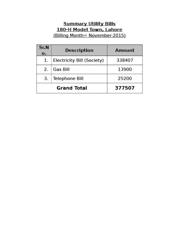Pakistan Editable Utility Bills Template in Word and PDF formats 2 page
