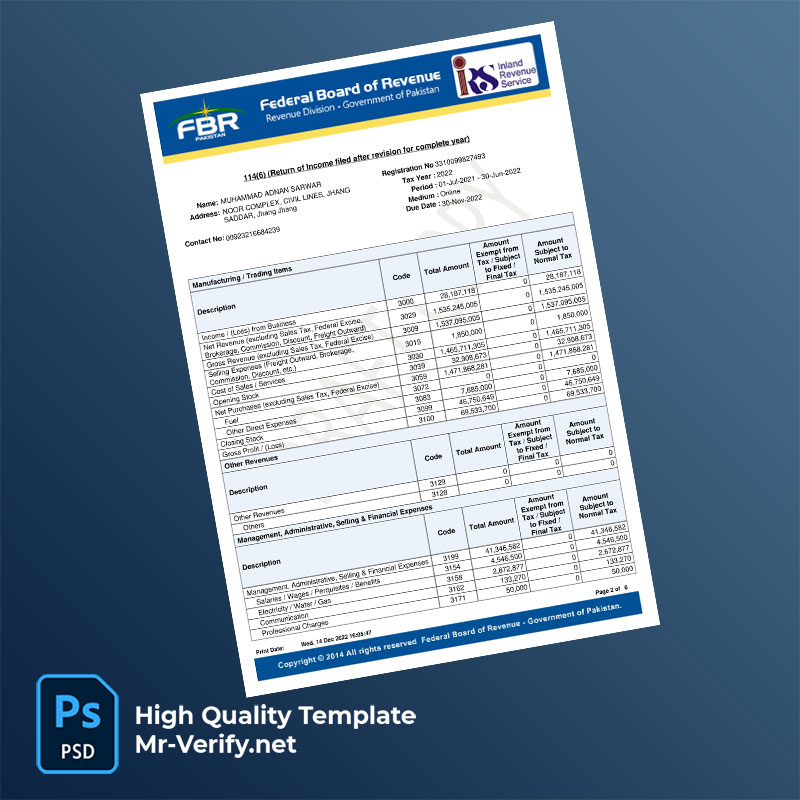 Pakistan Federal Board of Revenue Editable Income Tax Acknowledgement Slip Template in Word and PDF formats Pakistan Federal Board of Revenue Editable Income Tax Acknowledgement Slip Template in Word and PDF formats