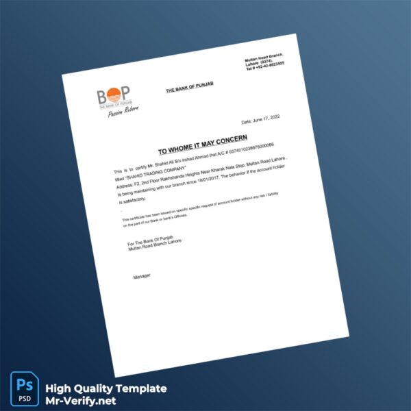 Pakistan Bank Statement Template in Word and PDF formats 5 page Pakistan Bank Statement Template in Word and PDF formats 5 page