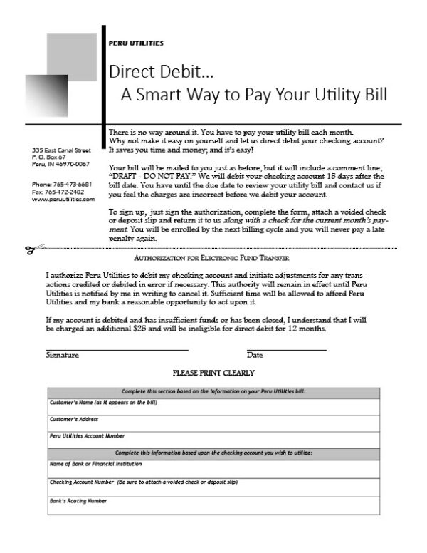 Peru Peru Utilities Editable Utility Bill Payment Authorization Template in Word and PDF formats