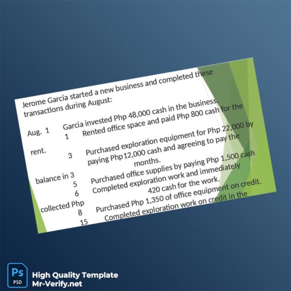 Philippines Editable Accounting Problem Template in Word and PDF formats 3 page