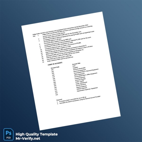 Philippines Editable Chart of Accounts Template in Word and PDF formats
