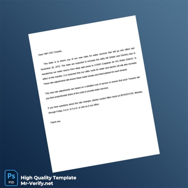 Philippines Editable Letter Template in Word and PDF formats
