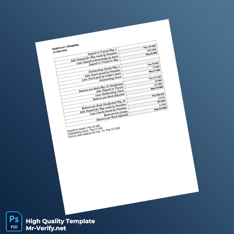 Philippines Gold Bank Statement Template in Word and PDF formats 4 page Philippines Gold Bank Statement Template in Word and PDF formats 4 page