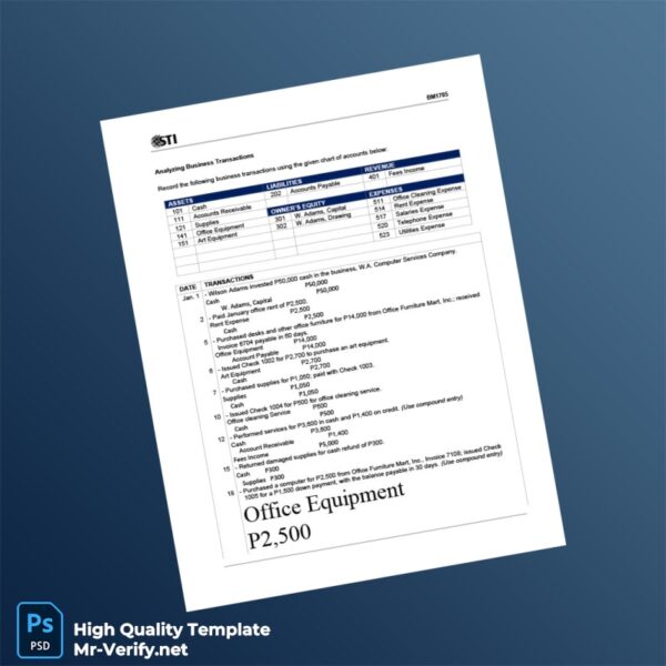 Philippines W A Computer Services Company Editable Expense Template in Word and PDF formats 3 page