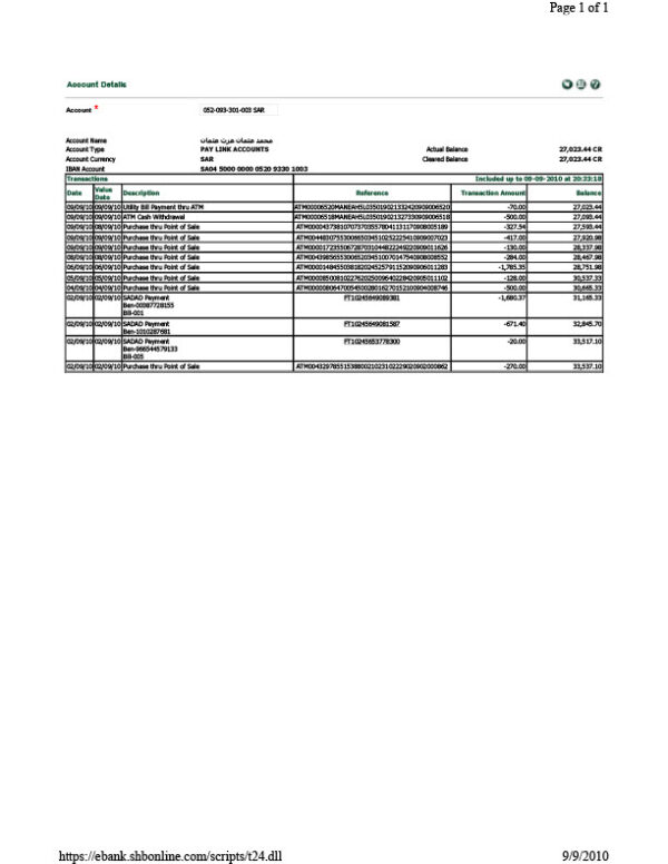 Saudi Arabia Editable Financial Transaction Template in Word and PDF formats