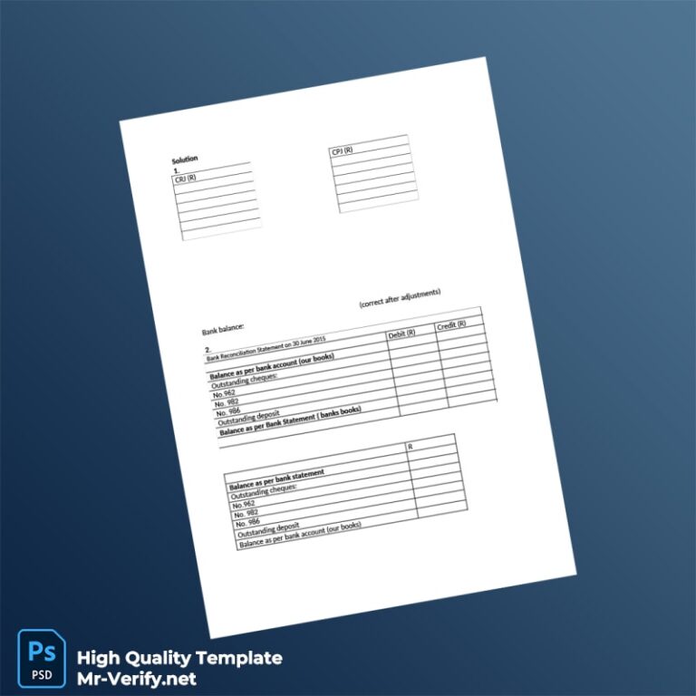 South Africa Bank Recon Example And Solution Template In Word And PDF ...