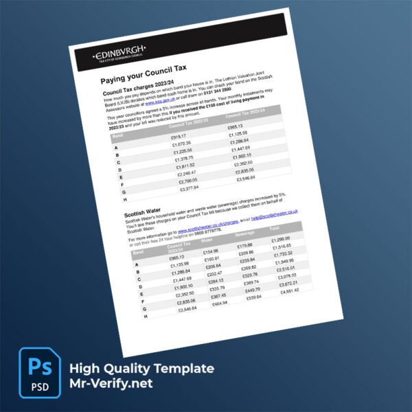 UK Edinburgh City Council Editable Council Tax Charges Leaflet Template in Word and PDF formats UK Edinburgh City Council Editable Council Tax Charges Leaflet Template in Word and PDF formats