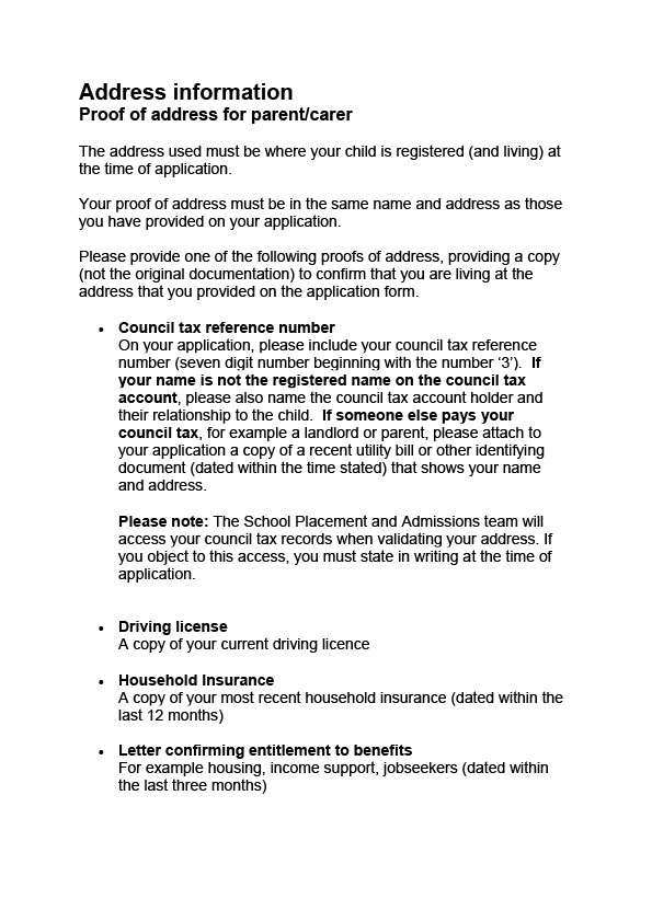 UK Editable Proof of Address Guide Template in Word and PDF formats 2 page