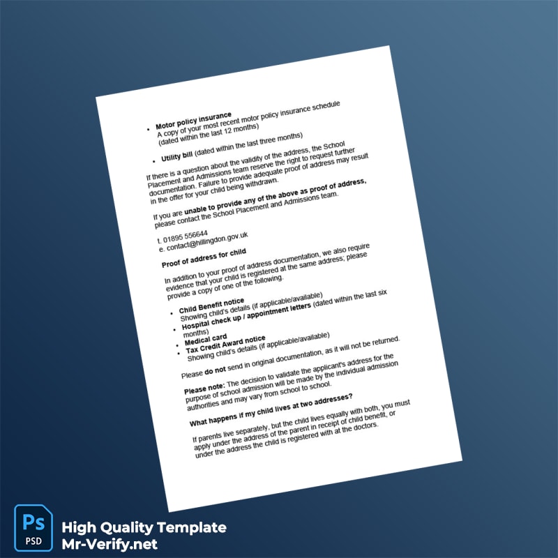 UK Editable Proof of Address Guide Template in Word and PDF formats 2 page UK Editable Proof of Address Guide Template in Word and PDF formats 2 page