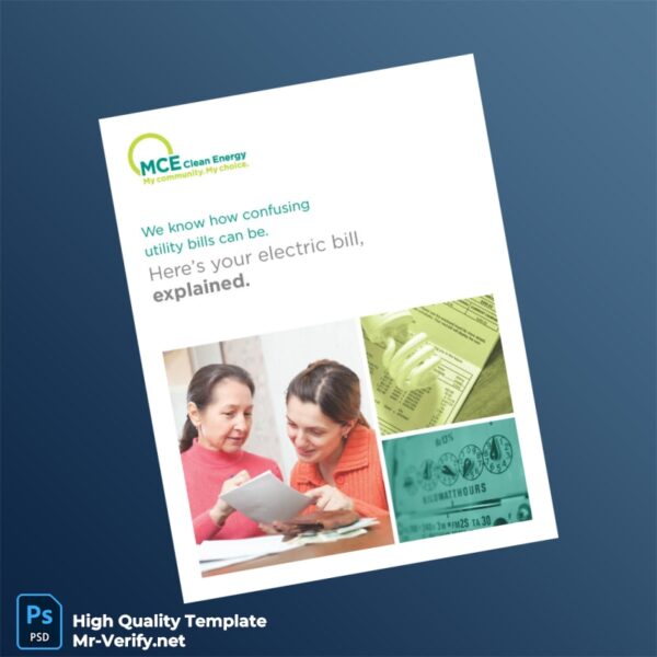 UK Pacific Gas And Electric Company Editable Electricity Bill Template in Word and PDF formats 4 page