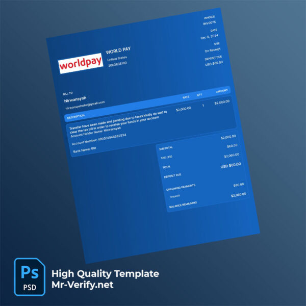 USA BRI Editable Tax Invoice Template in Word and PDF formats
