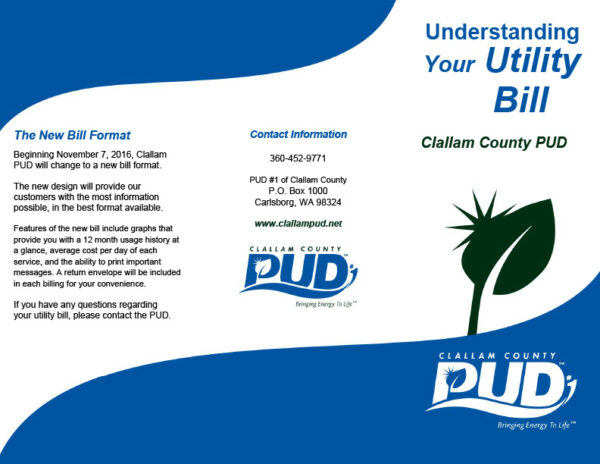 USA Clallam PUD Editable Utility Bill Template in Word and PDF formats 2 page