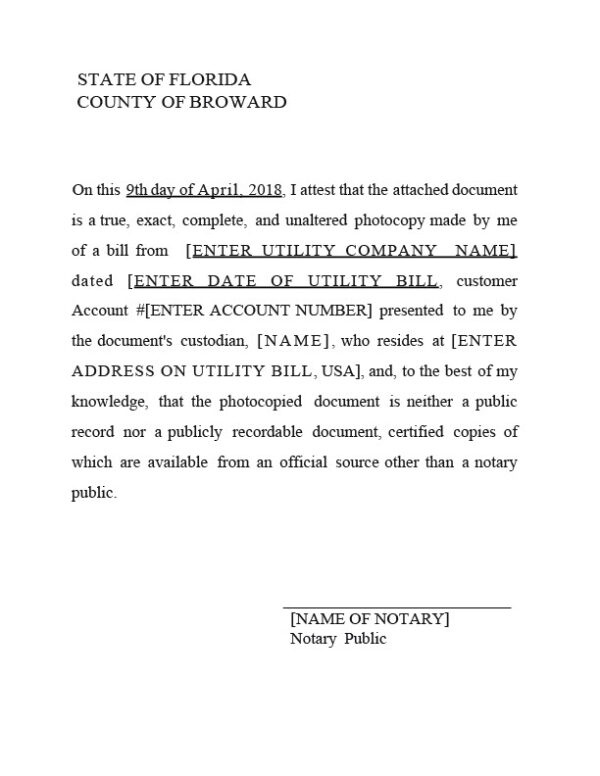 USA Editable Notary Document Template in Word and PDF formats 2 page