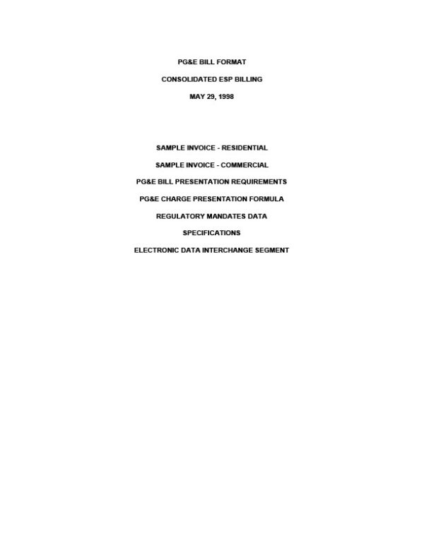 USA Pacific Gas And Electric Company Editable Utility Bill Template in Word and PDF formats 8 page