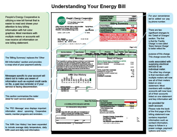 USA People s Energy Cooperative Editable Utility Bill Template in Word and PDF formats 3 page