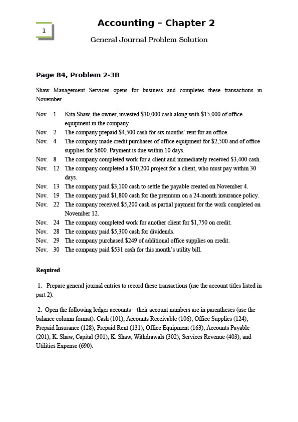 USA Shaw Management Services Editable Journal Template in Word and PDF formats 3 page