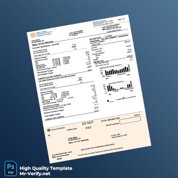 USA ACME ENERGY Editable Utility Bill Template in Word and PDF formats 2 page