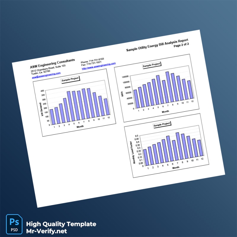 USA ASW Engineering Consultants Editable Utility Bill Analysis Template in Word and PDF formats 2 page USA ASW Engineering Consultants Editable Utility Bill Analysis Template in Word and PDF formats 2 page