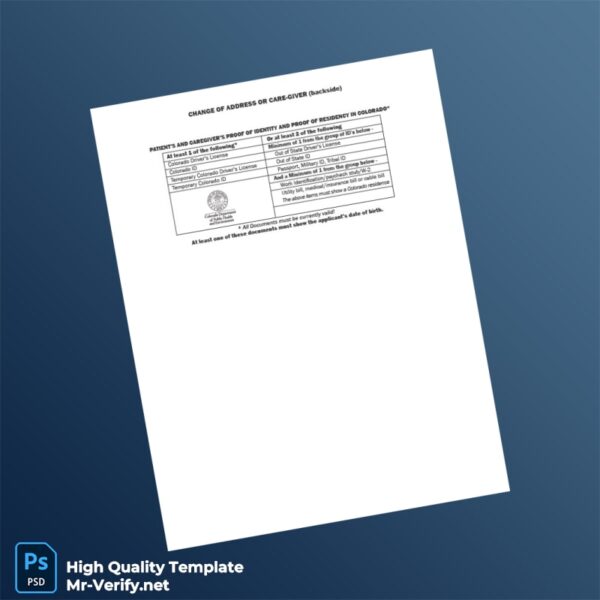 USA Colorado Department of Public Health and Environment Editable Change of Address Template in Word and PDF formats