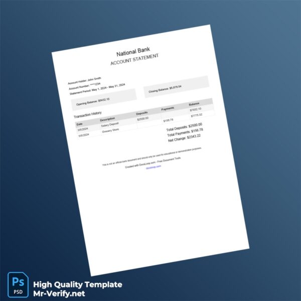 USA Document Template in Word and PDF formats