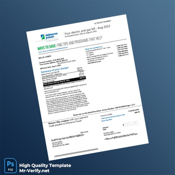 USA Editable Electric and Gas Bill Template in Word and PDF formats 5 page