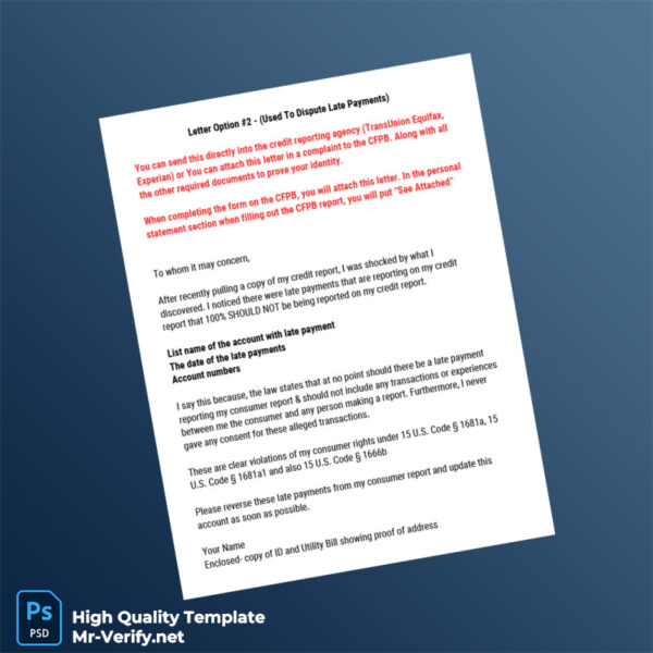 USA Editable Late Payment Letter Template in Word and PDF formats