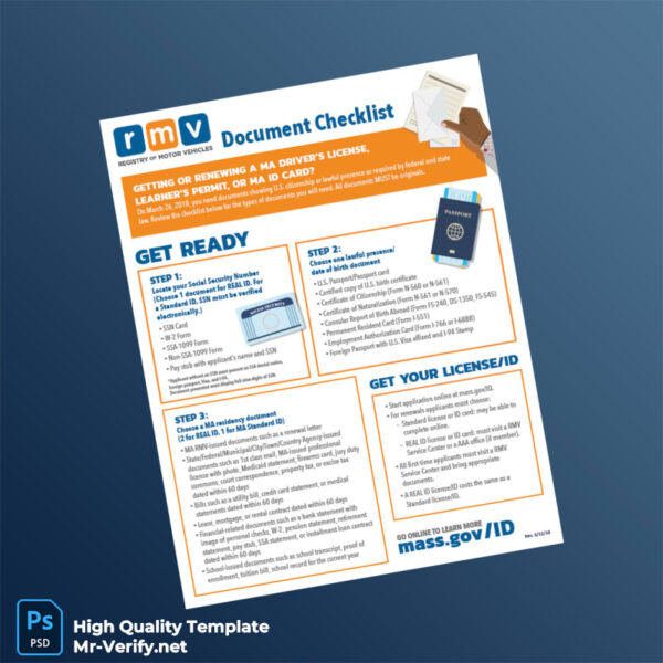 USA Editable MA License ID Guide Template in Word and PDF formats