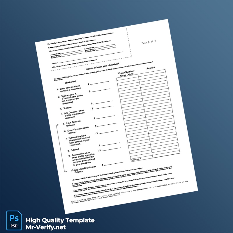 USA Frost Bank Statement Template in Word and PDF formats 6 page USA Frost Bank Statement Template in Word and PDF formats 6 page