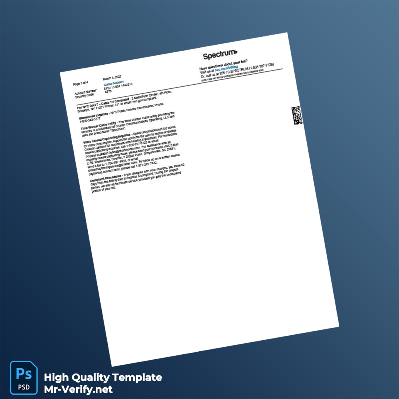 USA Spectrum Editable Billing Statement Template in Word and PDF formats 4 page USA Spectrum Editable Billing Statement Template in Word and PDF formats 4 page