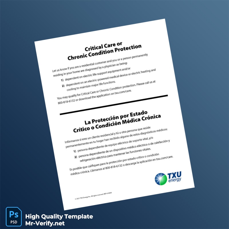 USA TXU Energy Editable Electricity Bill Template in Word and PDF formats 4 page USA TXU Energy Editable Electricity Bill Template in Word and PDF formats 4 page