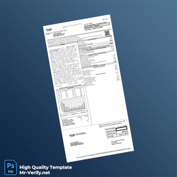 USA The Illuminating Company Editable Electricity Bill Template in Word and PDF formats 2 page