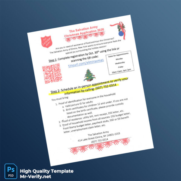 USA The Salvation Army Editable Flyer Template in Word and PDF formats