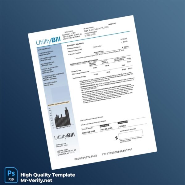 USA UtilityBill Editable Utility Bill Template in Word and PDF formats